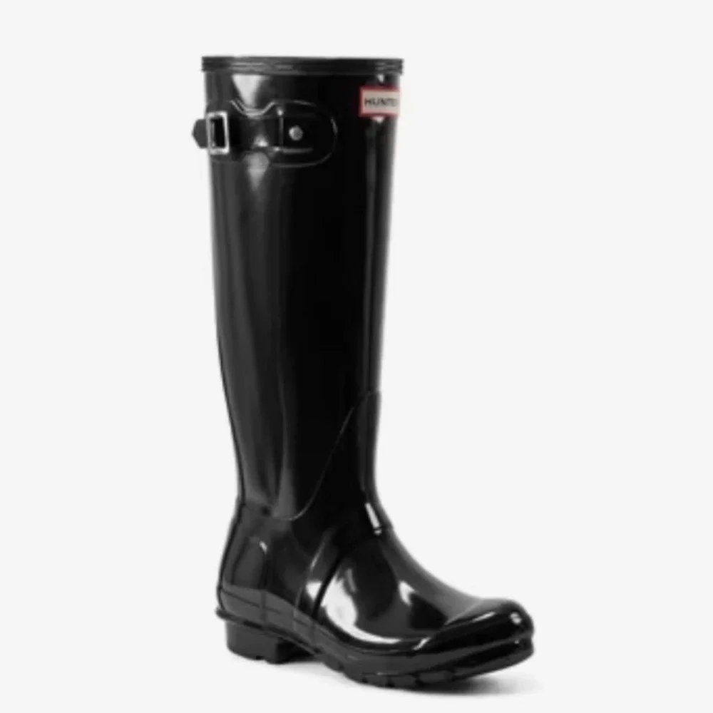 Hunter Original Tall Gloss Black Rain Boots Women's Size 7 $190